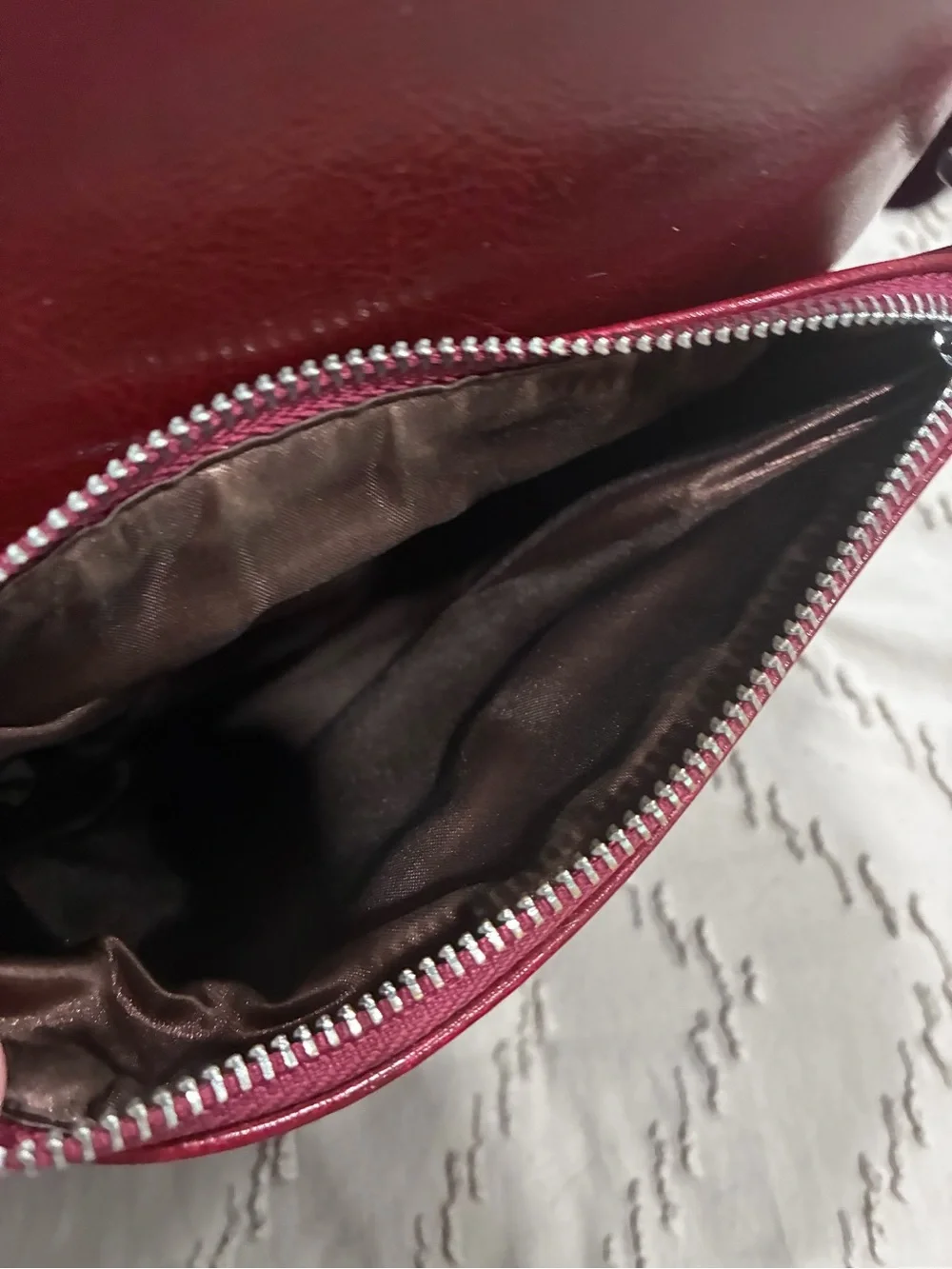 HESHE Burgundy Leather Backpack